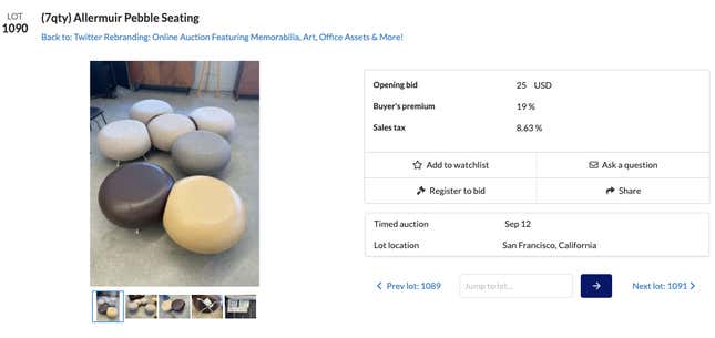 Image for article titled Twitter&#39;s Office Auction: Here Are the 35 Oddest Pieces of Bird-Themed Junk for Sale