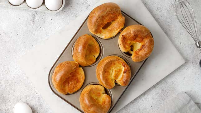 Yorkshire puddings in a muffin pan.