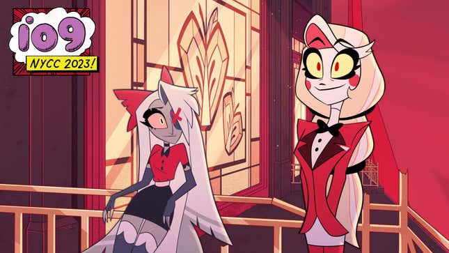 Vaggie and Charlie in Prime Video's animated series Hazbin Hotel.