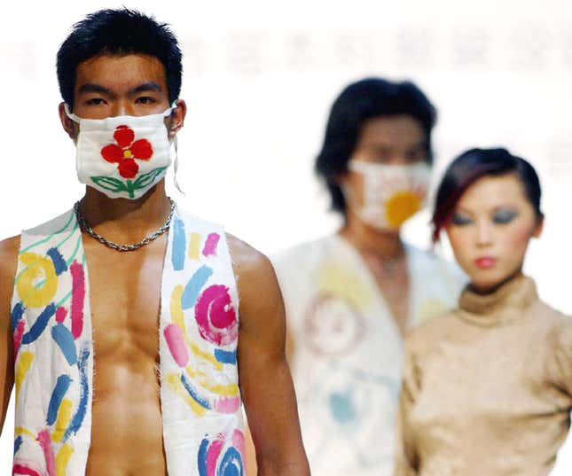 “Smog couture” in China.
