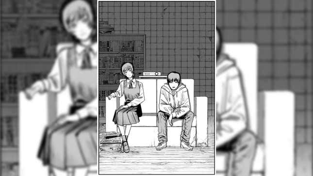 Eri and Yuuta watch sit on a couch while watching a movie. 