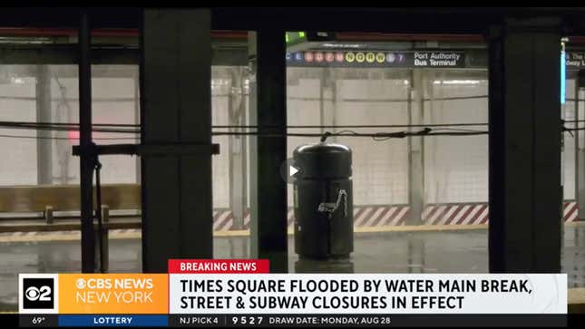 Image for article titled 127-Year-Old Pipe Bursts Under Times Square, Ruins NYC Morning Commute