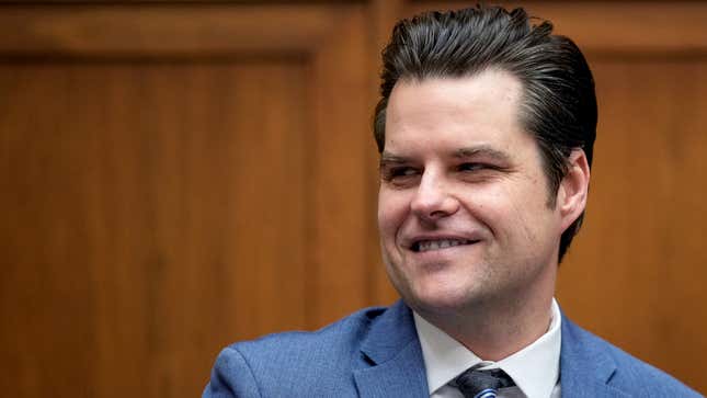 Image for article titled Justice Department Concurs With Matt Gaetz Defense That 17-Year-Olds Pretty Much Ready To Roll