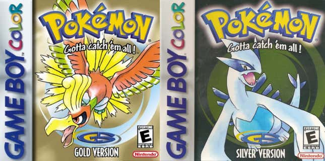 The box art for Gold and Silver shows Ho-Oh and Lugia flying.