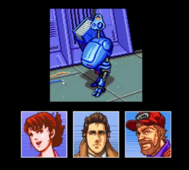 Pictured is a screenshot from Snatcher.