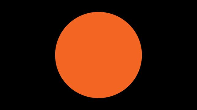 An image of a black flag with an orange circle in the middle. 
