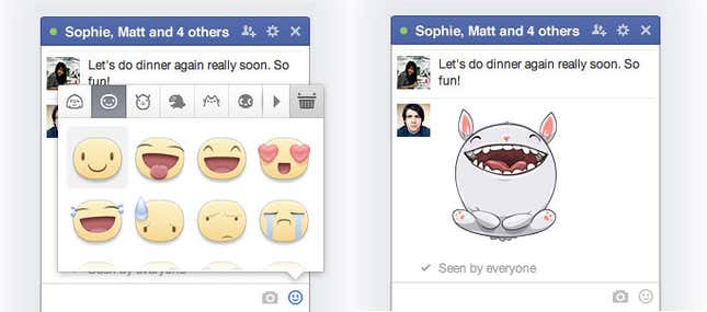 Facebook’s new stickers.
