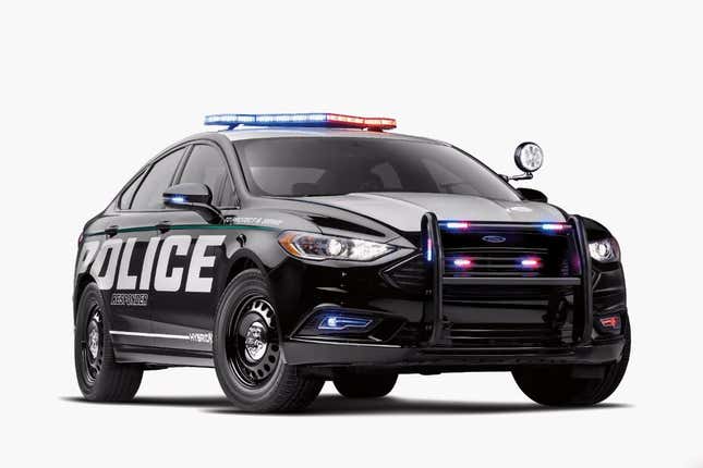 Ford’s new hybrid police sedan.