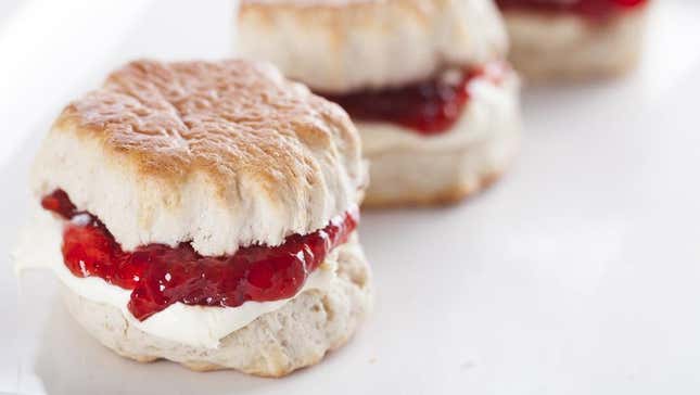 biscuits with cream and jam