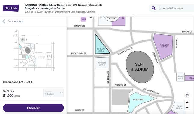 For Super Bowl 2022, resellers push parking prices high - Los Angeles Times