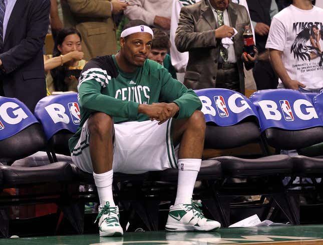 Image for article titled Paul Pierce Enters 27th Day Of Sitting Glumly On Bench With Hand Over Mouth