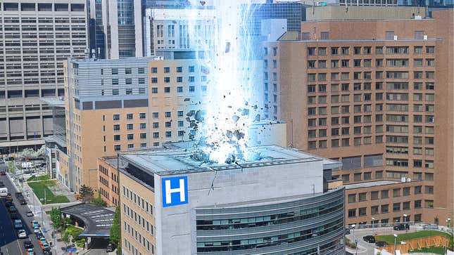 Image for article titled Hospital Vaporized By Powerful Blast Of Energy Released From Splitting Conjoined Twins