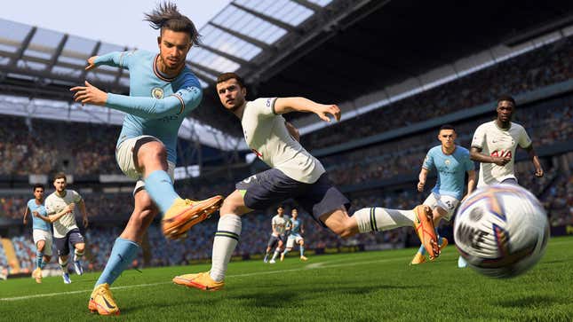 An image of soccer players in EA's FIFA 23.