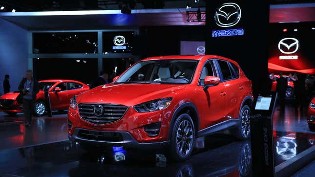 A 2014 Mazda CX-5, matching the models described to be experiencing the KUOW radio glitch; used here as stock photo.
