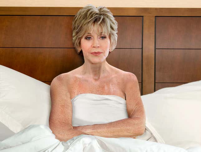 Image for article titled Hot, Sweaty Jane Fonda Wondering If That’s The Best Delivery Boy’s Got