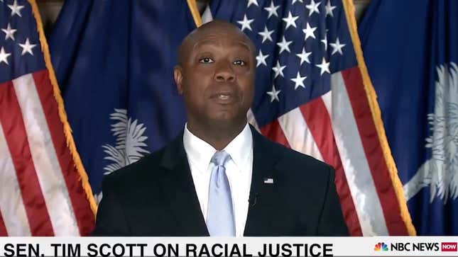 Image for article titled Was Tim Scott Right When He Said &#39;America Is Not a Racist Country&#39;? An Investigation