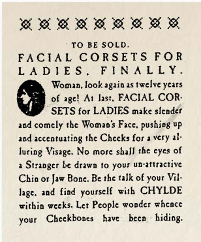 Image for article titled Historical Archives: Facial Corsets For Ladies, Finally