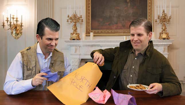 Image for article titled Trump Boys Proud After Mailing In Hand-Drawn Republican Ballots To North Pole
