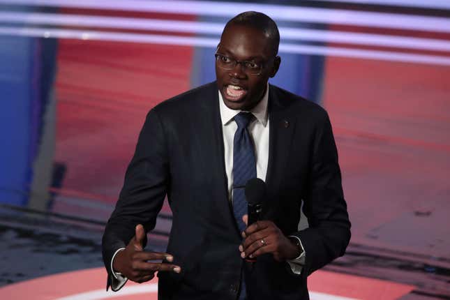 Michigan Lt. Governor Garlin Gilchrist speaks to the audience attending the Democratic Presidential Debate at the Fox Theatre July 31, 2019 in Detroit, Michigan.