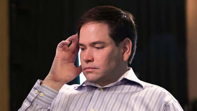 Image for article titled GOP Leaders Assure Sobbing Rubio It Not His Fault Party Splitting Up