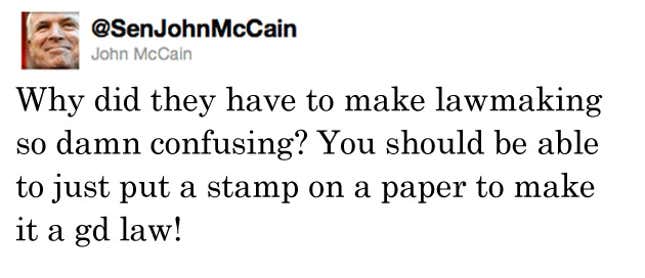Image for article titled Twitter Messages Show Congressmen Do Not Remember How To Pass Bill