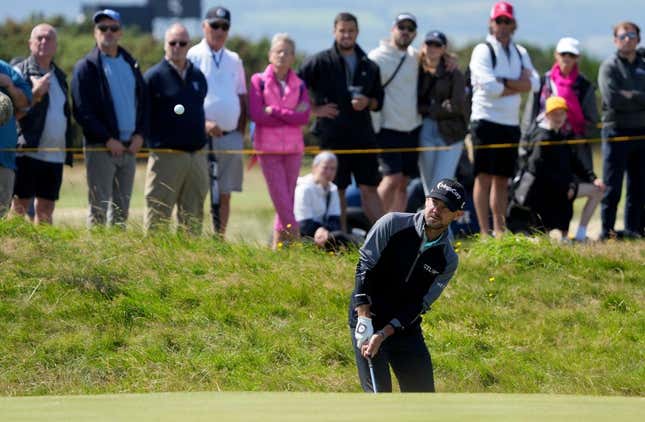July 21, 2023; Hoylake, ENGLAND, GBR; Brian Harman plays on the fifteenth hole during the second round of The Open Championship golf tournament at Royal Liverpool.