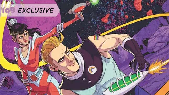 Space assassins take aim in Chris Ables' cover for Dark Horse's LGBTQ sci-fi comic Killer Queens.