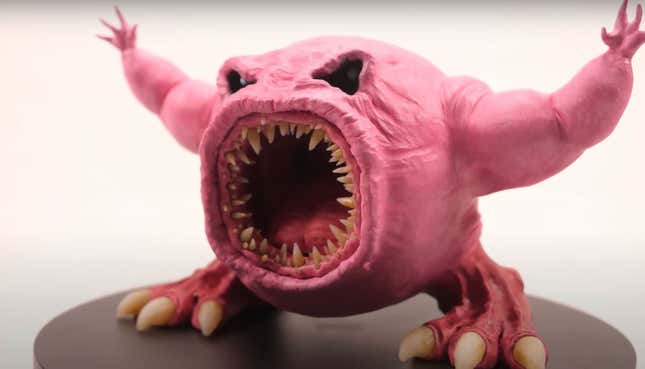 A version of Kirby that is nightmarish, full of teeth that look like those of a shark.