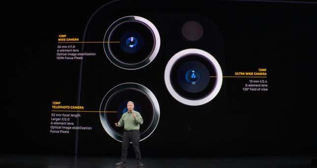 Las cámaras de los nuevos iPhone 11 Pro.