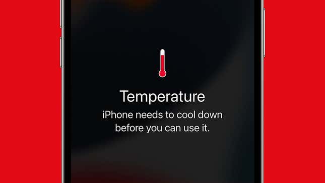 The iPhone temperature warning.