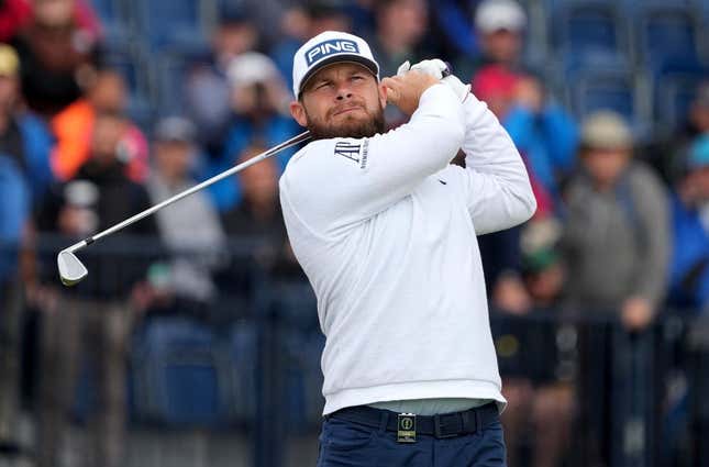 July 21, 2023; Hoylake, ENGLAND, GBR; Tyrrell Hatton plays on the fourth hole during the second round of The Open Championship golf tournament at Royal Liverpool.