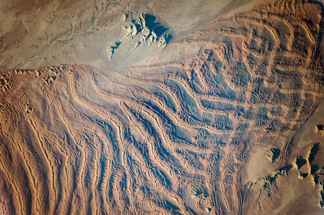 Image for article titled The abstract beauty of dunes seen from space