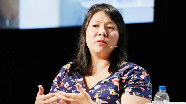 Uber head of diversity Bo Young Lee at a conference in 2018.