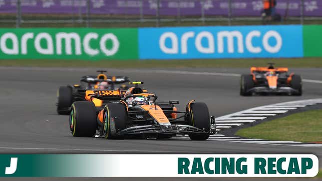 Lando Norris of Great Britain driving the (4) McLaren MCL60 Mercedes on track during the F1 Grand Prix of Great Britain at Silverstone Circuit on July 09, 2023 in Northampton, England.