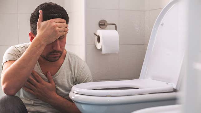 Image for article titled Hungover Man Pieces Together Previous Night By What He’s Throwing Up