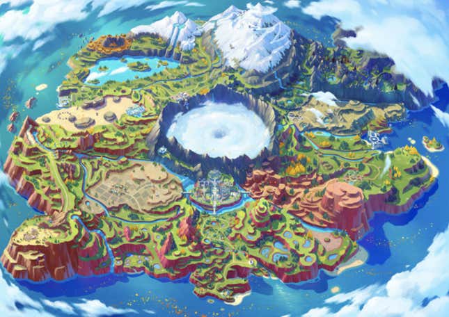 El enorme mapa de Pokémon Escarlata y Púrpura