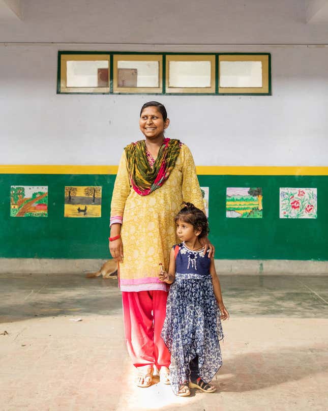 Priti Chouhan was one of the first students at Pardada Pardadi when the school opened. She now works at the school and her daughter, Nandini is studying in the junior wing.