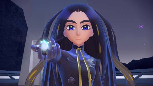 Geeta is seen holding her tera orb under a night sky.
