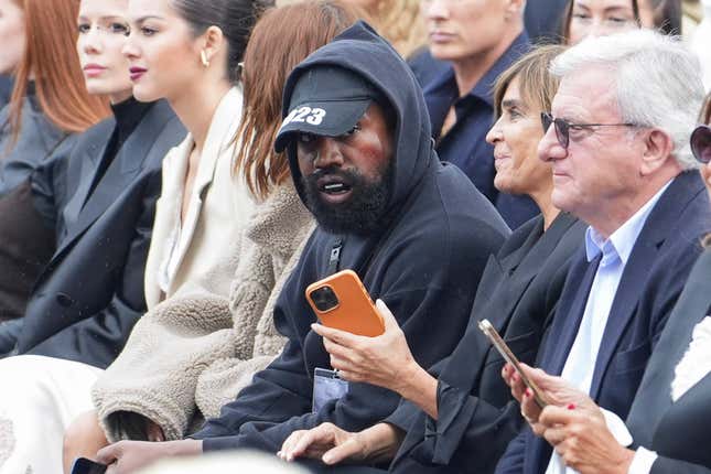 Kanye West attending the Givenchy Spring/Summer 2023 show as part of Paris Fashion Week on October 01, 2022 in Paris, France.