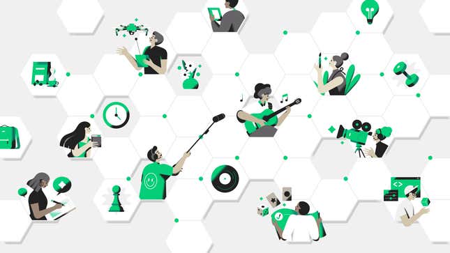 A Kickstarter promotional image for the blockchain project.