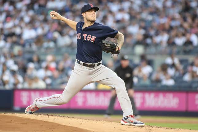 Jun 10, 2023; Bronx, New York, USA; Boston Red Sox starting pitcher Tanner Houck (89) pitches in the first inning against the New York Yankees at Yankee Stadium.