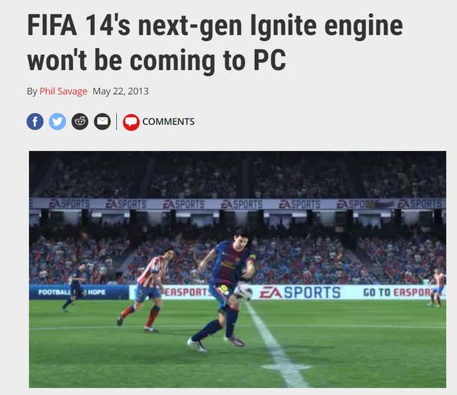 FIFA 22 will be next-gen on Stadia but old-gen on PC