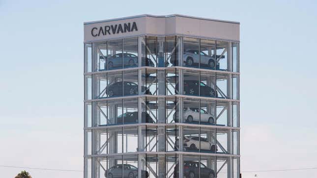  A photo of the Carvana glass tower of cars. 