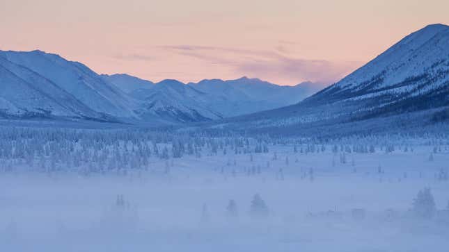 La taiga helada de Oimiakón, en la República de Sajá-Yakutia, Rusia