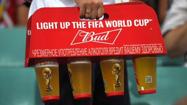 Since 1985, the Bud has flowed freely at World Cup games. 