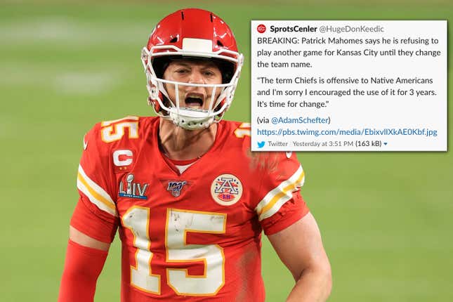 Washington called Chiefs about trade for Patrick Mahomes