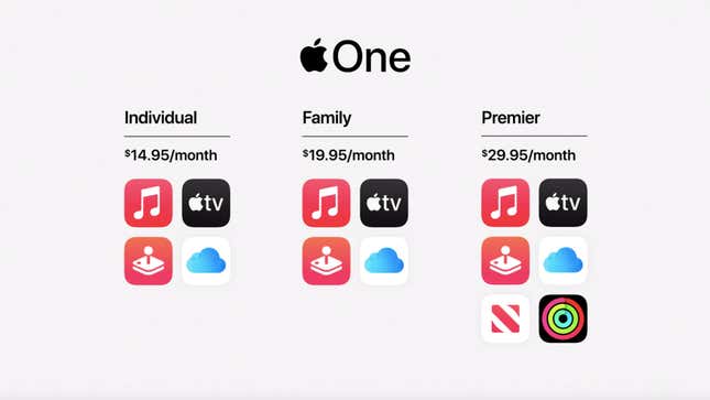 Image for article titled Apple Unveils Apple One and New Subscription Bundle Tiers