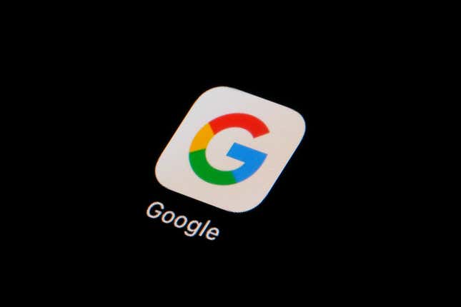 FILE - The Google app icon is seen on a smartphone, Tuesday, Feb. 28, 2023, in Marple Township, Pa. Google, on Thursday, Sept. 7, will soon require political advertising that incorporates artificial intelligence come with a prominent disclosure that the technology is being used to depict real or realistic-looking people or events. The use of AI has already begun to seep into that space and last month Federal Election Committee said that it may soon regulate AI-generated deepfakes in political ads ahead of the 2024 election.(AP Photo/Matt Slocum, File)
