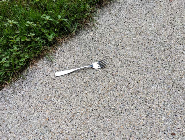 Image for article titled Metal Fork Just On Sidewalk