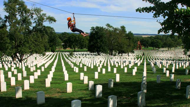 Image for article titled Arlington National Cemetery Boosts Tourism By Adding Zip Line